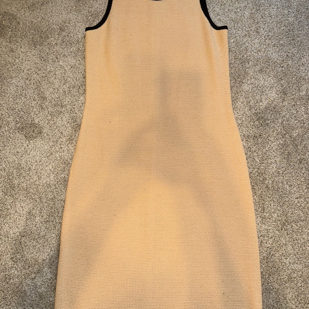 St. John Collection Tan and Black Knit dress